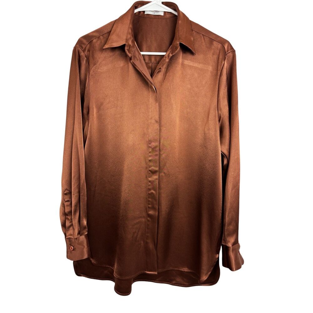 Babaton Brown Triacetate Blend Top - Size XS - Excellent Condition - Picture 4 of 7